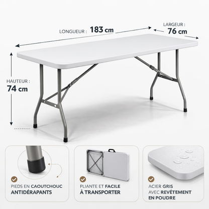 Table Pliante Portative de 180 cm