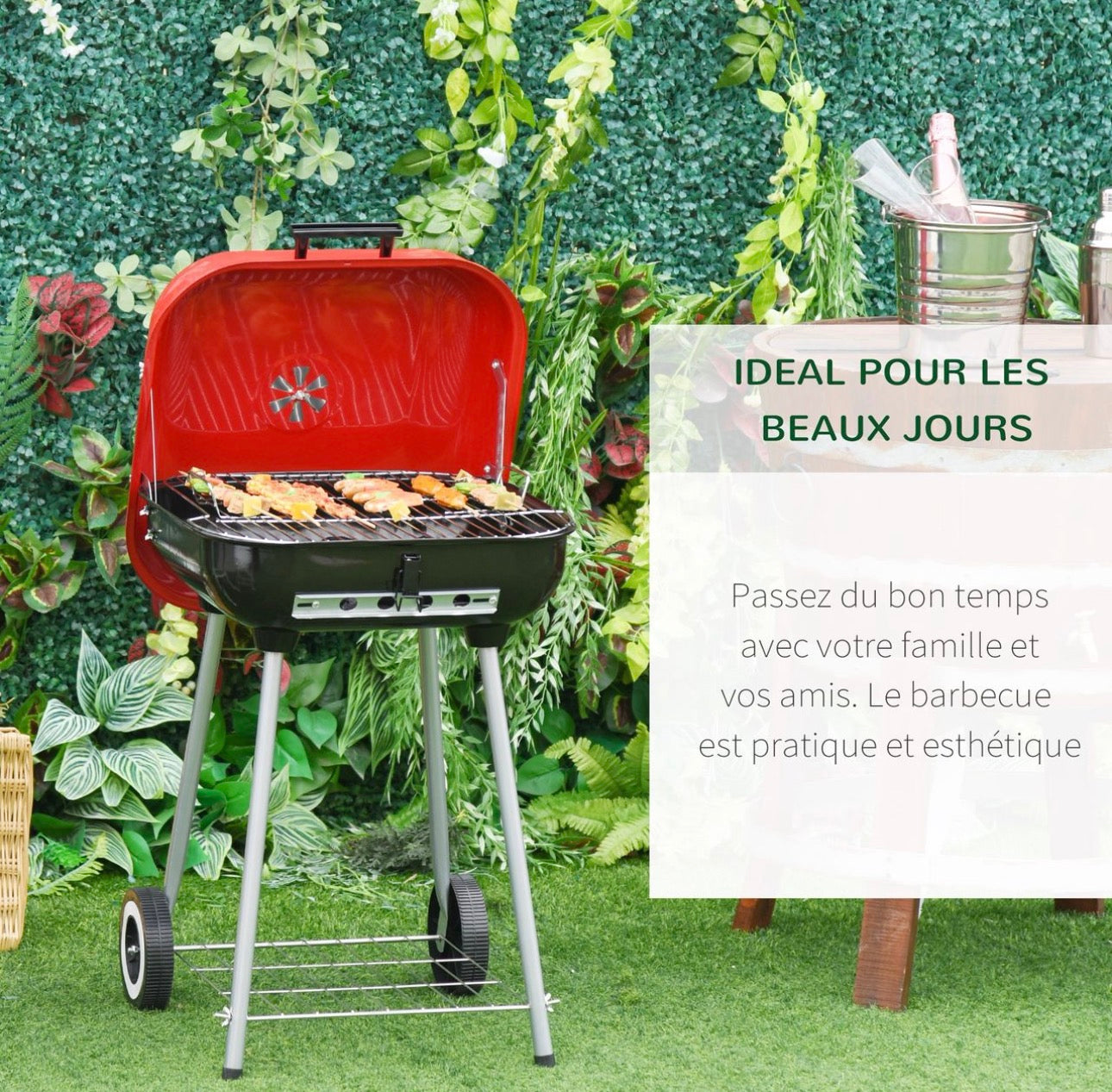 Barbecue  Portable avec Roues