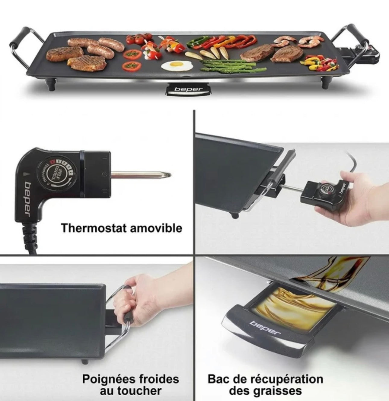 Plaque Électrique Barbecue XXL 1400W