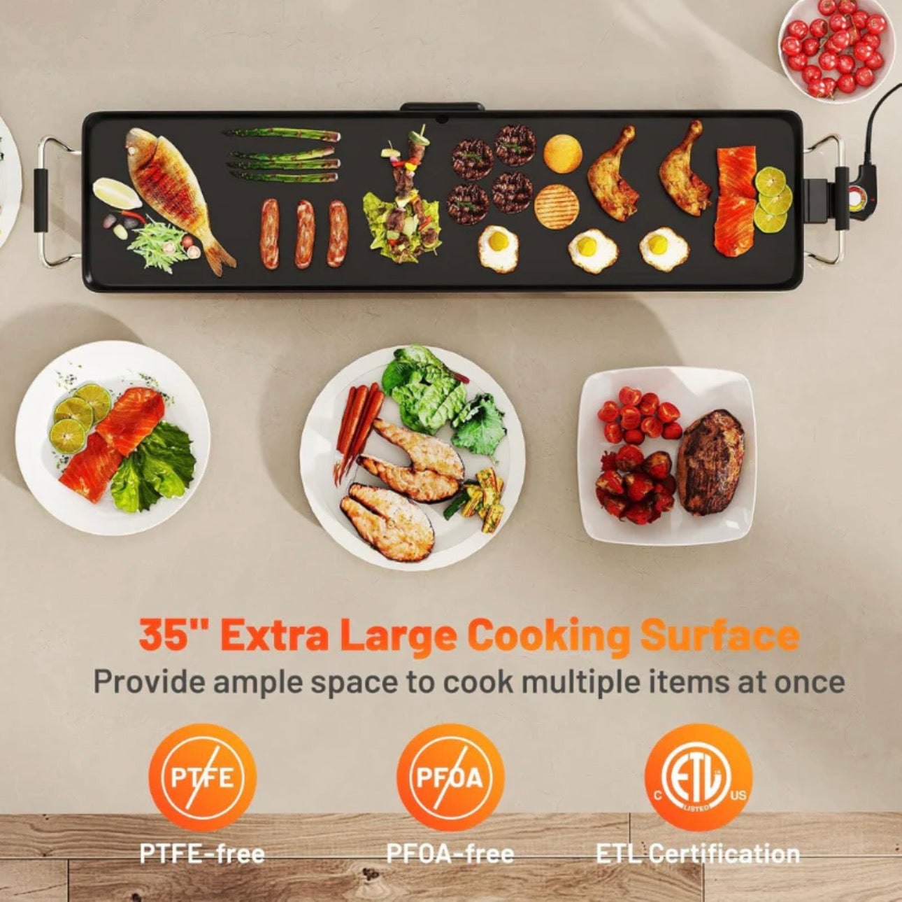 Plaque Électrique Barbecue XXL 1400W