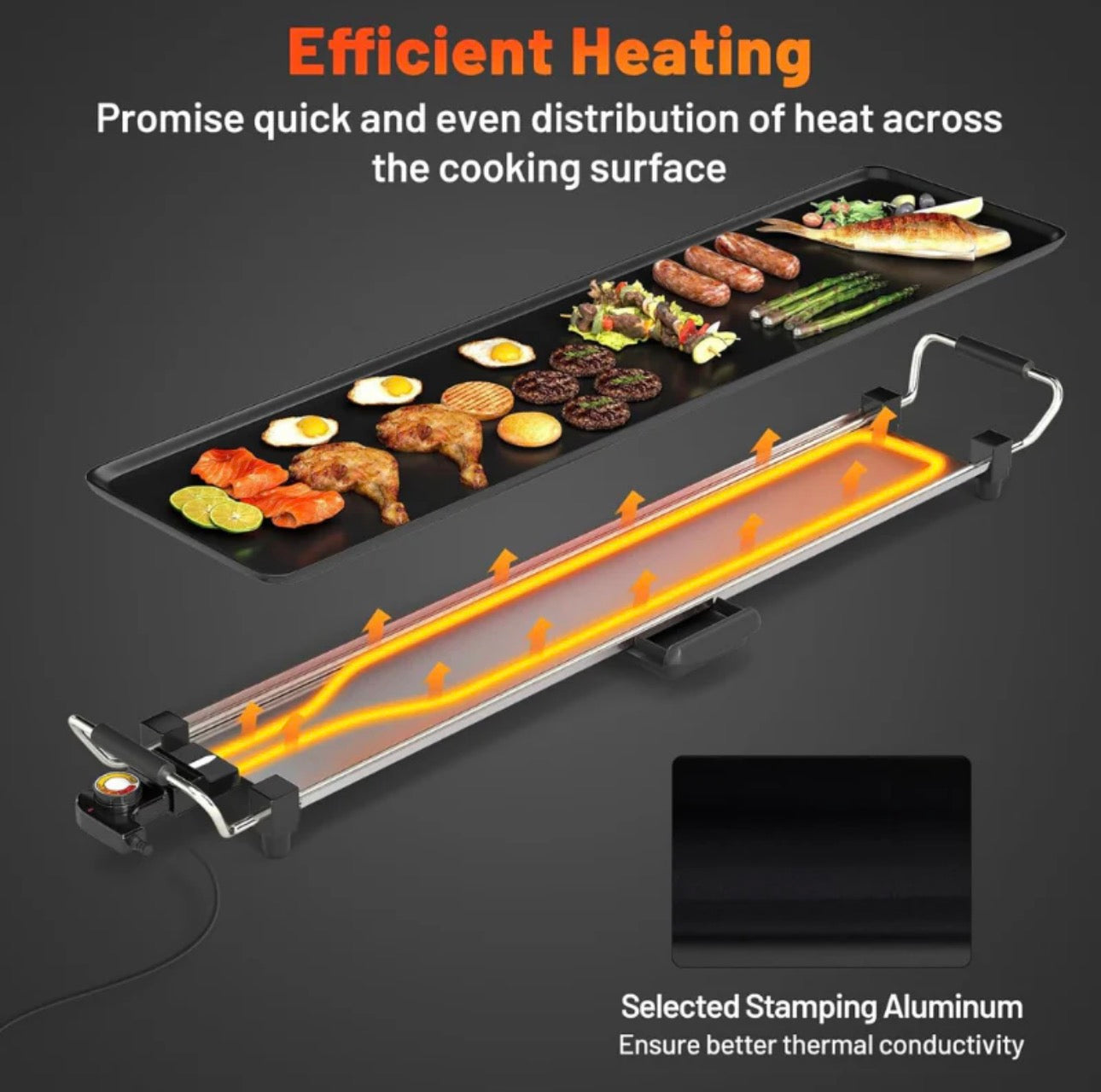 Plaque Électrique Barbecue XXL 1400W