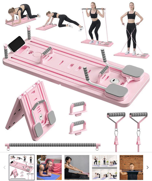 Planche de Pilates & Gainage Multifonctions (Fitness pour hommes et femmes)