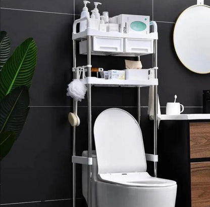 Étagère de Salle de Bain avec Tiroir & Crochets