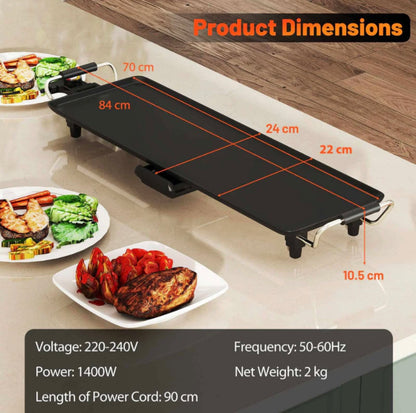 Plaque Électrique Barbecue XXL 1400W