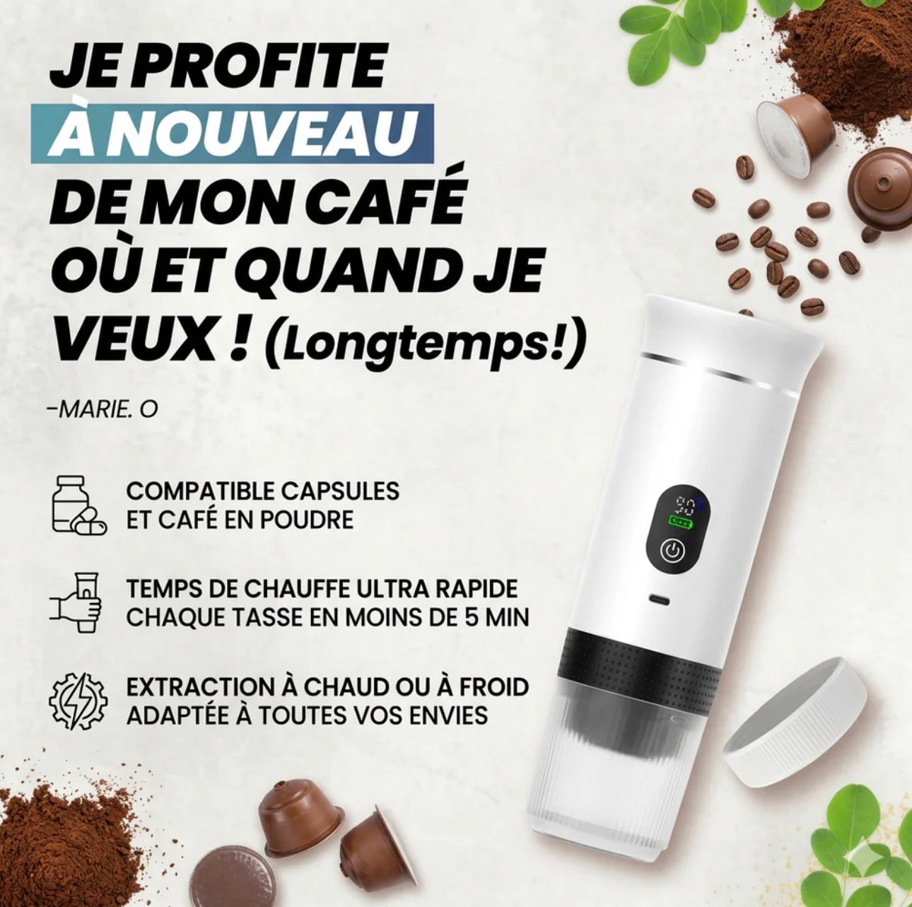 Cafetière portable 3-en-1