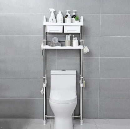 Étagère de Salle de Bain avec Tiroir & Crochets